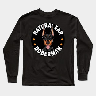 Natural Ear Doberman Long Sleeve T-Shirt